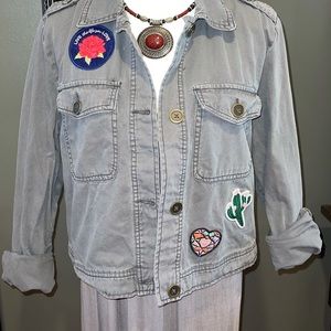 Mossimo supply company gray Jean‎ jacket size large
